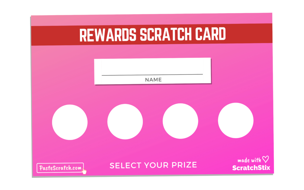Kid's Scratch Reward Card, Templates for Teachers and Parents ScratchStix